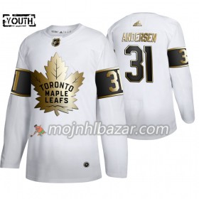 Dresovi Toronto Maple Leafs Frederik Andersen 31 Adidas 2019-2020 Golden Edition Bijela Authentic - Dječji